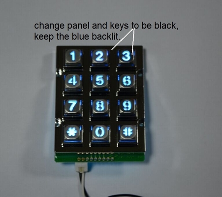 China backlight  industrial metal keypad for door system, 3x4 12 keys keyboard for Taiwan supplier