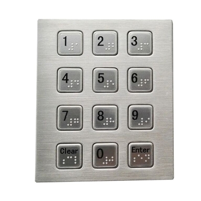 RS232 3 x 4 smart vending machine keypad with Braille dots stainless steel material supplier