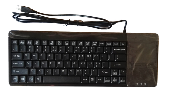 Black ABS industrial touchpad keyboard with mouse and two extra USB ports supplier