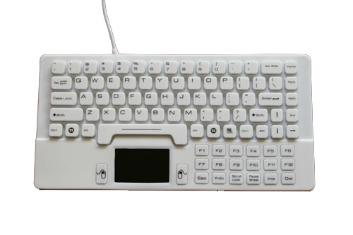 IP68 OEM kiosk silicone black keyboard with built-in compact touchpad supplier