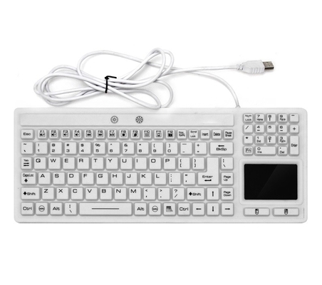 Hygienic grade IP68 medical silicone keyboard with integrated touchpad and key pad supplier