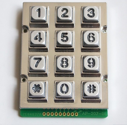 door security industrial phone keypad with 12 metal key and white backlit supplier