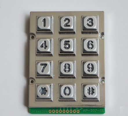 door security industrial phone keypad with 12 metal key and white backlit supplier