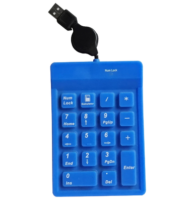 18 keys waterproof blue medical keypad with sealed silicone, with calculator supplier