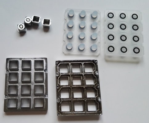 Industrial audio phone metal keypad parts with keys, silicone and frame for Taiwan supplier