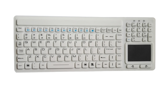 IP68 medical certified silicone USB keyboard with touch screen, black and white supplier