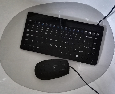 Small black medical silicone keyboard without keypad and mouse combo for hospital device supplier