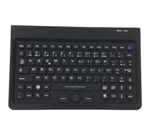 Military use black silicone customs keyboard with integrated 3 mouse buttons without gap supplier