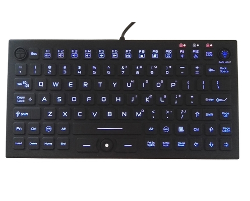 Mini Silicone Industrial Keyboard With Mouse Buttons Combo Set With Blue Backlighting supplier