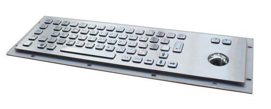 Vandal proof USB industrial metal trackball keyboard with Braille dots for IPC EPC supplier