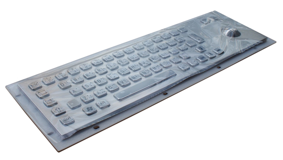 Vandal proof USB industrial metal trackball keyboard with Braille dots for IPC EPC supplier