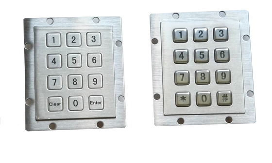 hole mounting numeric industrial metal keypad with 12 keys for kiosk matrix keypad supplier