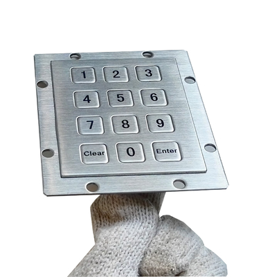 hole mounting numeric industrial metal keypad with 12 keys for kiosk matrix keypad supplier