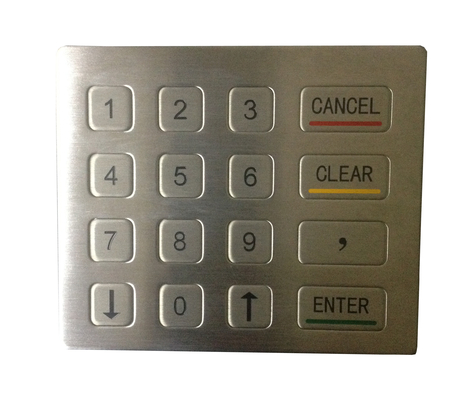 Vandalism proof kiosk 4 x 4 keys industrial metal keypad for access control application supplier