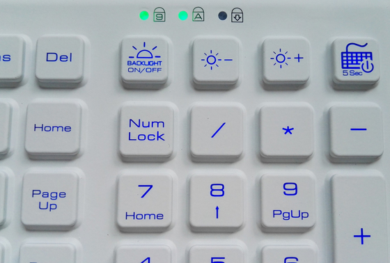 IP68 medical silicone keyboard with 5sec CLEAN button for Taiwan market supplier