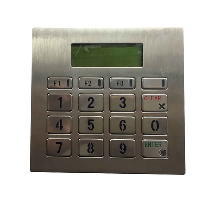 IP65 illuminating Braille industrial metal keypad with 2 lines LCD display, 16 for each supplier