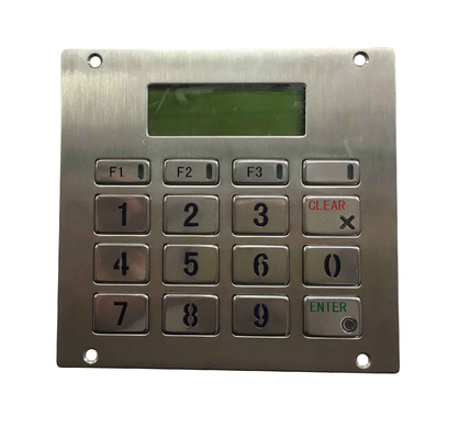 IP65 illuminating Braille industrial metal keypad with 2 lines LCD display, 16 for each supplier