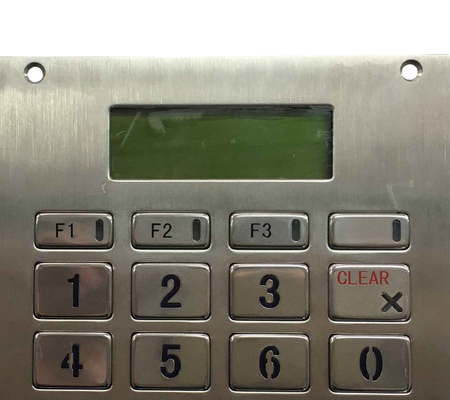 IP65 illuminating Braille industrial metal keypad with 2 lines LCD display, 16 for each supplier