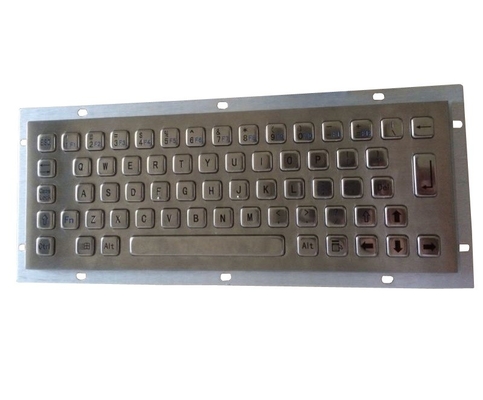 IP65 oil proof full key travel industrial metallic keyboard with 64 keys and  short USB cable supplier