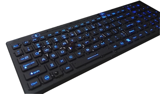 Italian white medical grade silicone keyboard with IP68 washable and blue backlight supplier