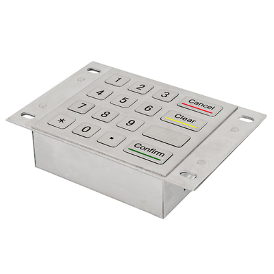 Rugged vandal proof 16 key Encryption industrial metal keypad for bank ATM application supplier