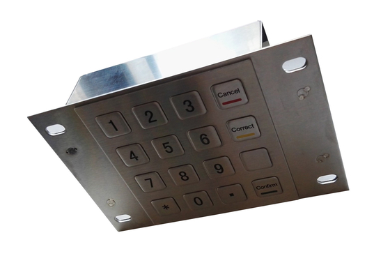 USB HID IP65 outdoor industrial stainless steel metal keypad with 4 rows and 4 columns supplier