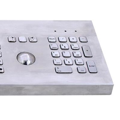 IP65 movable industrial keyboard with metal trackball and full keyboard size supplier