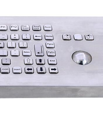 IP65 movable industrial keyboard with metal trackball and full keyboard size supplier