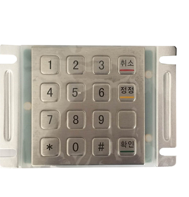 Korean letter panel mount industrial metal PINPAD keypad with RS232 interface for bank ATM supplier