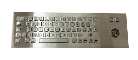 Italian embedded stainless steel industrial metal keyboard with 38.mm trackball pointing device supplier