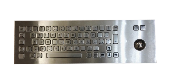 Italian embedded stainless steel industrial metal keyboard with 38.mm trackball pointing device supplier