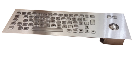 Italian embedded stainless steel industrial metal keyboard with 38.mm trackball pointing device supplier