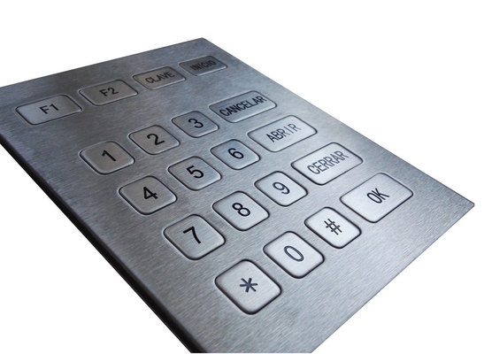 Spanish 20 keys TTL interface industrial metal keypad with flat short key stroke and Braille symbol supplier