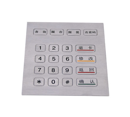Spanish TTL industrial metal keypad with 20 flat flat keys and Braille symbol supplier