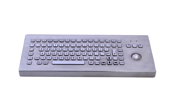 89 keys movable desk top industrial PC metal keyboard with S304 stainless steel and trackball supplier