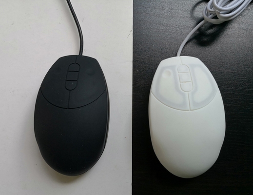 Black color water proof medical mouse with blue optical LED light, silicone waterproof mouse supplier