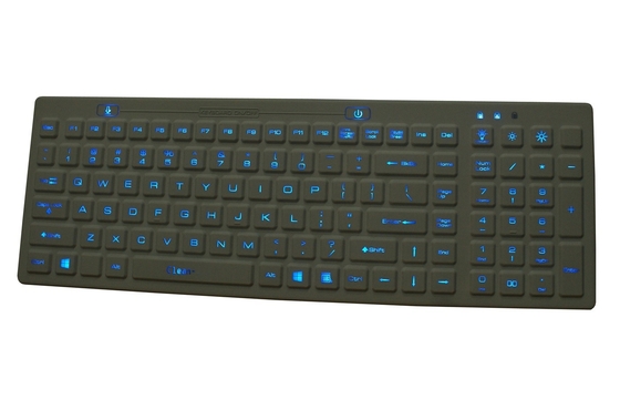 Antibacterial IP68 backlight medical grade silicone keyboard with 108 keys full function supplier