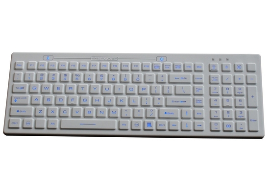 Antibacterial IP68 backlight medical grade silicone keyboard with 108 keys full function supplier