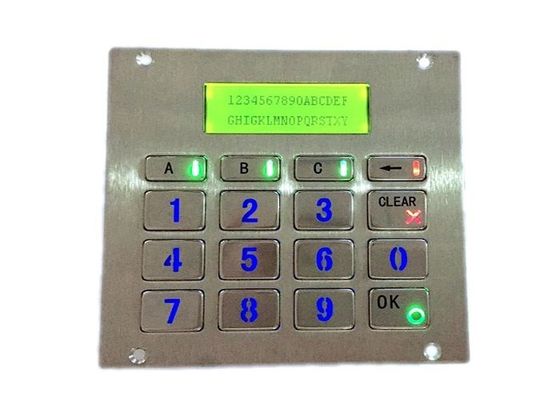 LCD display keypad by industrial metal with 16 backlit buttons RS232 supplier