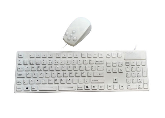 Sterilized Espanol Medical certified keyboard with USB and 105 keys Latex free supplier