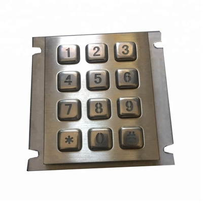 LED backlit waterproof industrial metal keypad with 12 keys and USB for metal kiosk supplier