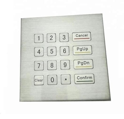 4x4 16 keys stand alone industrial metal keypad with numeric keys and arrows for CNC kiosk supplier