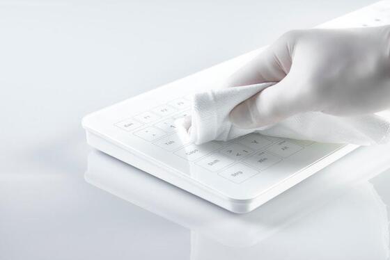 Glass Medical Keyboard with ABS enclosure, wireless glass medical keyboard supplier
