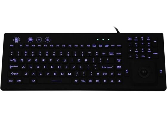 Backlit Antibacterial Medical Keyboard With Black Trackball By Silicone supplier