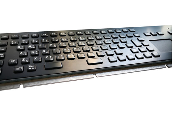 Marine Industrial keyboard with black metal keys and industrial touchpad supplier