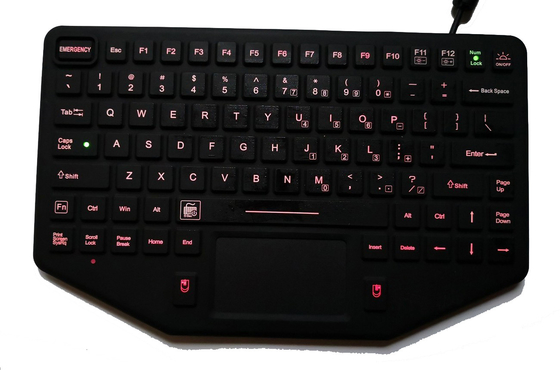 Ruggedized embedded silicone rubber military keyboard with wide temperature and emergency button supplier