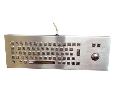24V industrial keyboard with industrial metal optical trackball desk top supplier