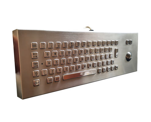 24V industrial keyboard with industrial metal optical trackball desk top supplier