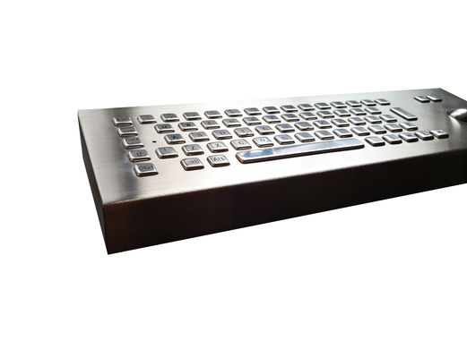 24V industrial keyboard with industrial metal optical trackball desk top supplier