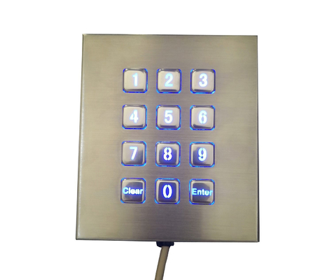 Stand Alone Ip65 Usb Industrial Metal Keypad With 12 Stand-By Backlit Keys supplier